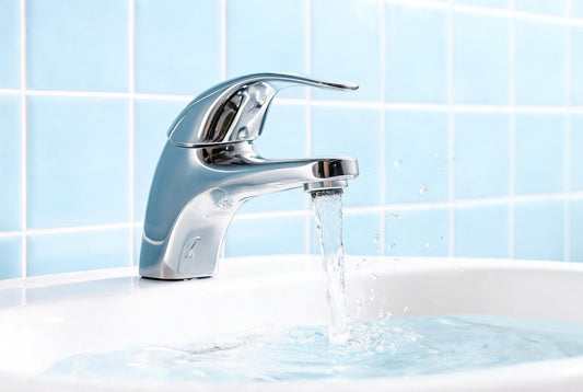 How washing your face with hard water leaves a pore-clogging film, and how a tap filter helps in India