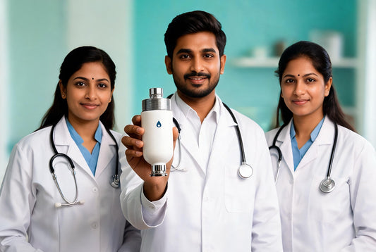 Indian dermatologists examining Care Dale shower filter for hair loss recommendation